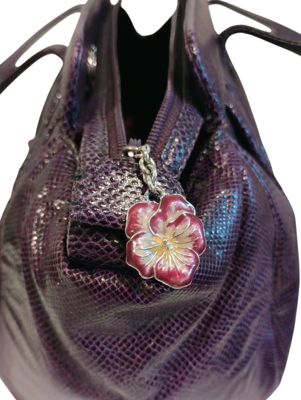Judith Lieber Vintage Exotic Pleated Snakeskin Top Handle Shoulder Bag - Picture 12 of 16